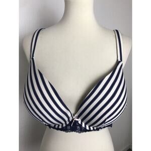 Cacique Lingerie Bra Boost Plunge Push Up Striped Underwire